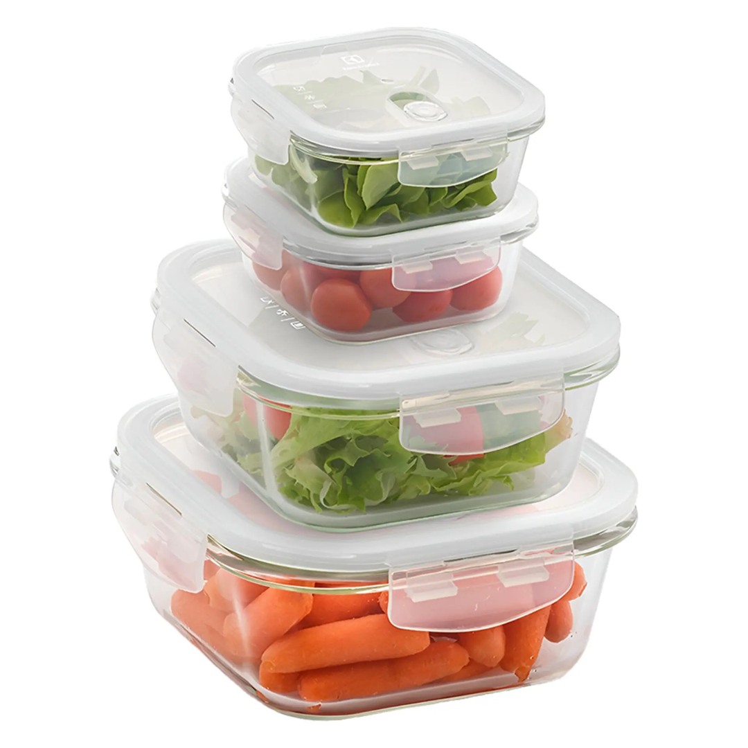 Conjunto de Potes Herméticos 4 Peças de Vidro Borossilicato Electrolux